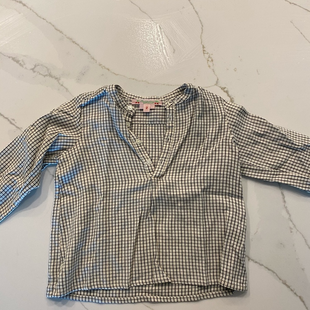 Bonpoint black/ivory unisex blouse shirt